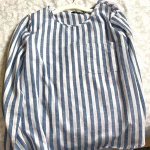 Striped Button Detailing Long Sleeve